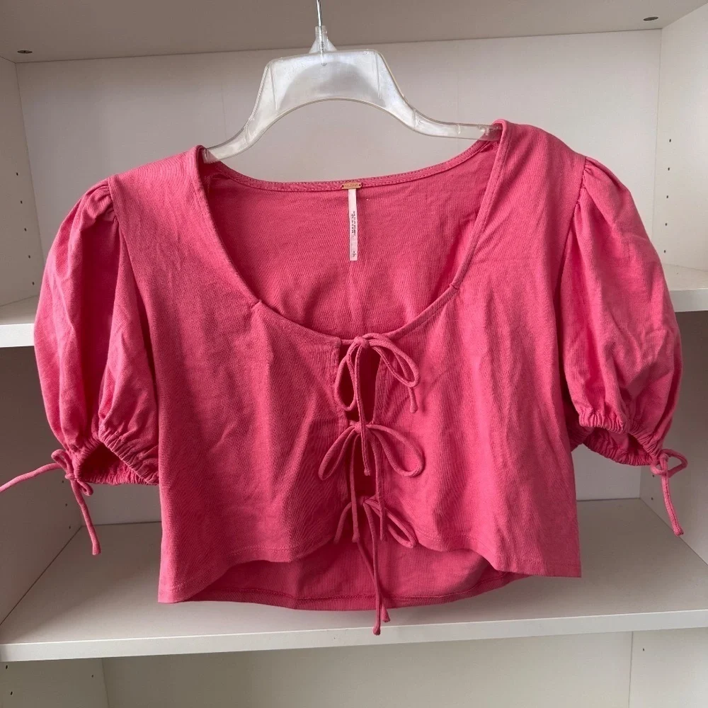 FREE PEOPLE Pink Kitty Tee